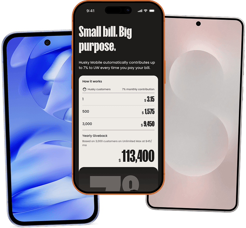 Three smartphones — bring your own device