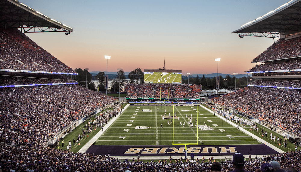Husky stadium on game day