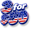 Summer USA promo: 3 for $50